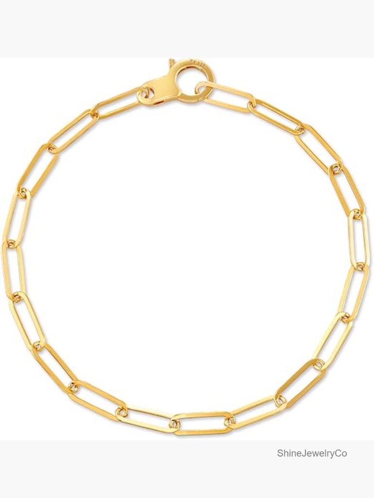 Large Paperclip Chain Bracelet In 18k Gold Vermeil